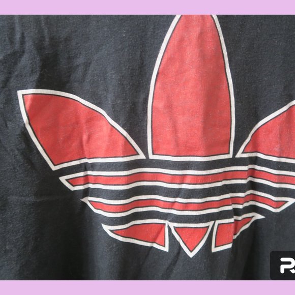 Adidas men's t-shirt with logo short sleeves in black, red and white size small. - Picture 5 of 5